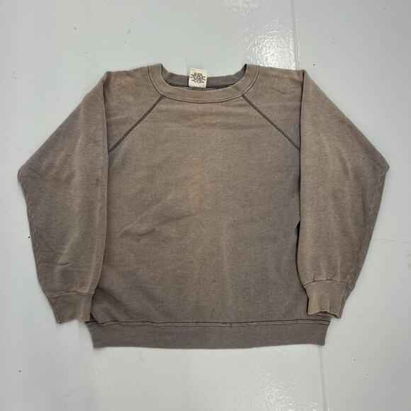 Vintage 80s Hanes Grey Faded Boxy Blank Sweatshirt - Picture 1 of 3